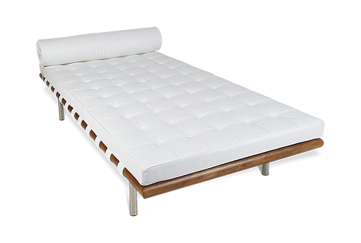 Van Der Rohe Style Barcelona Daybed - White Leather - Image 2