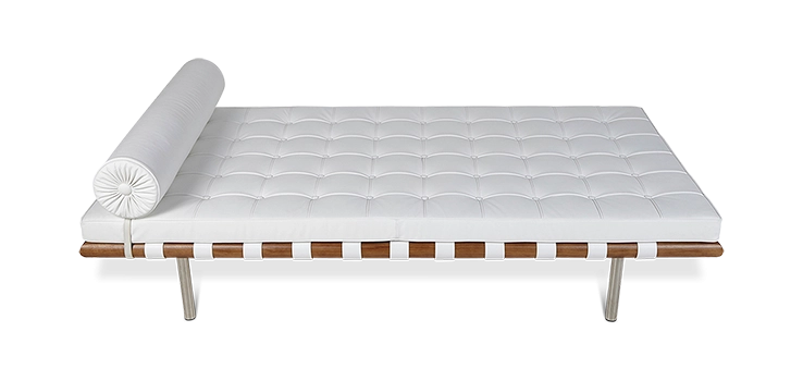 Van Der Rohe Style Barcelona Daybed - White Leather - Image 3