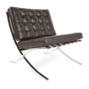 Van Der Rohe Style Barcelona Chair - Dark Brown Leather