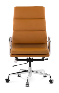 Eames Style EA219 Office Chair - Tan Brown Leather
