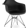 Eames Style DAR Chair - Black & Black Legs