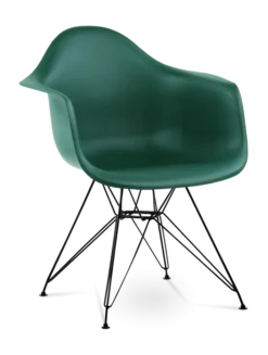 Eames Style DAR Chair - Forest Green & Black Legs