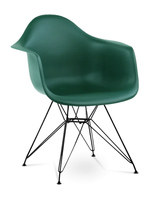 Eames Style DAR Chair - Forest Green & Black Legs