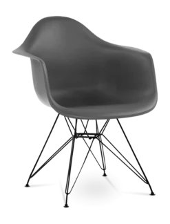 Eames Style DAR Chair - Dark Grey & Black Legs