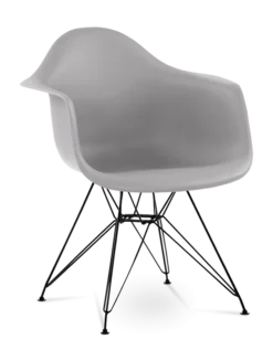 Eames Style DAR Chair - Mid Grey & Black Legs