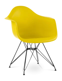 Eames Style DAR Chair - Mustard & Black Legs