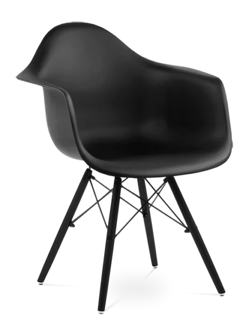 Eames Style DAW Chair - Black & Black Legs