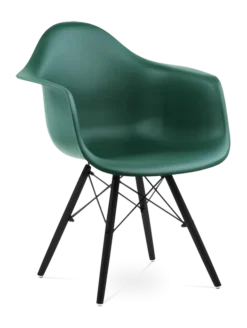Eames Style DAW Chair - Forest Green & Black Legs