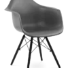 Eames Style DAW Chair - Dark Grey & Black Legs