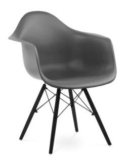 Eames Style DAW Chair - Dark Grey & Black Legs
