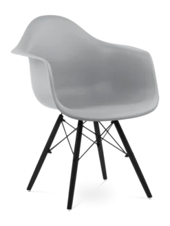 Eames Style DAW Chair - Mid Grey & Black Legs