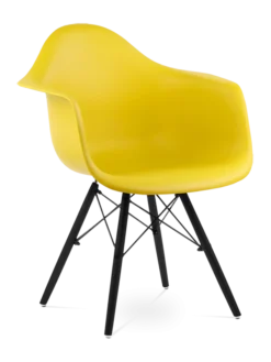 Eames Style DAW Chair - Mustard & Black Legs