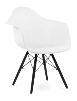 Eames Style DAW Chair - White & Black Legs