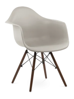 Eames Style DAW Chair - Beige & Walnut Legs