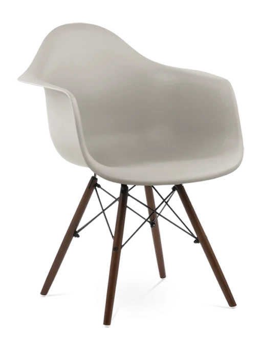 Eames Style DAW Chair - Beige & Walnut Legs