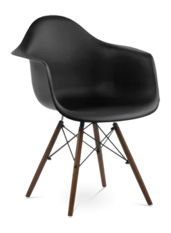 Eames Style DAW Chair - Black & Walnut Legs