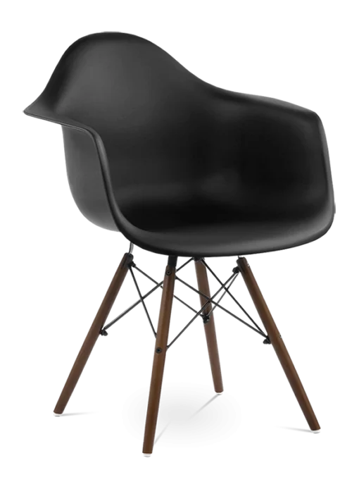 Eames Style DAW Chair - Black & Walnut Legs