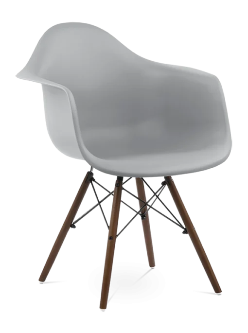 Eames Style DAW Chair - Mid Grey & Walnut Legs