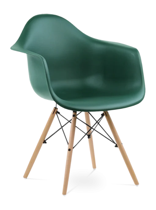 Eames Style DAW Chair - Forest Green & Beech Legs