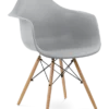 Eames Style DAW Chair - Mid Grey & Beech Legs