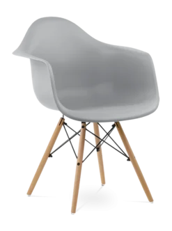 Eames Style DAW Chair - Mid Grey & Beech Legs