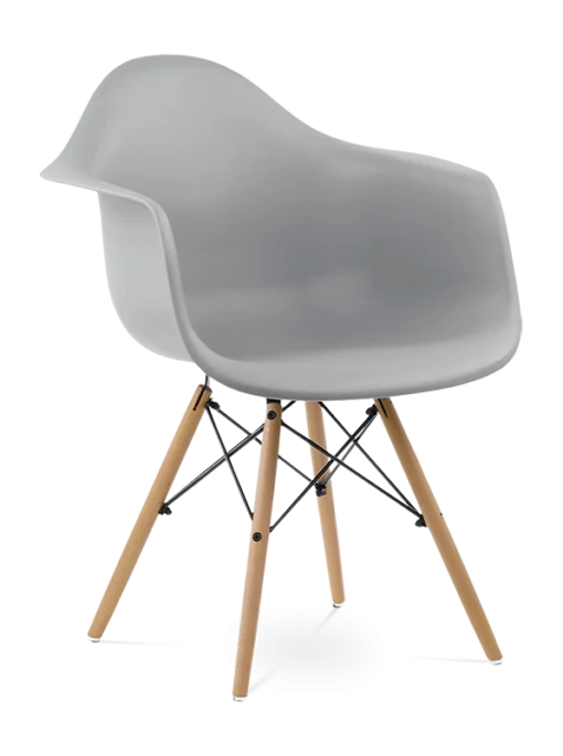 Eames Style DAW Chair - Mid Grey & Beech Legs