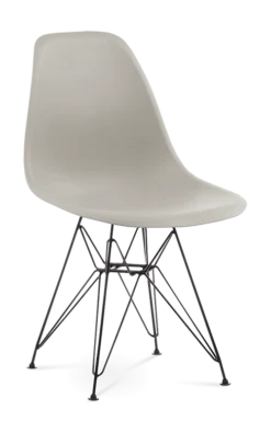 Eames Style DSR Chair - Beige & Black Legs
