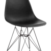 Eames Style DSR Chair - Black & Black Legs