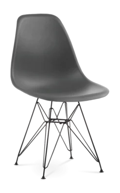 Eames Style DSR Chair - Dark Grey & Black Legs