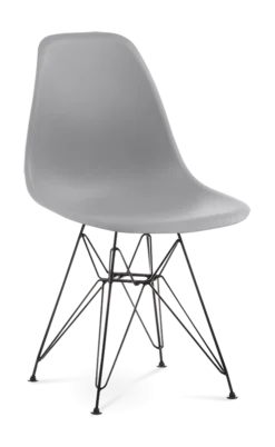 Eames Style DSR Chair - Mid Grey & Black Legs