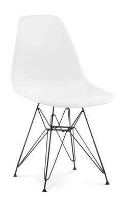 Eames Style DSR Chair - White & Black Legs