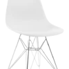 Eames Style DSR Chair - White & Chrome Legs