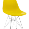 Eames Style DSR Chair - Mustard & Chrome Legs