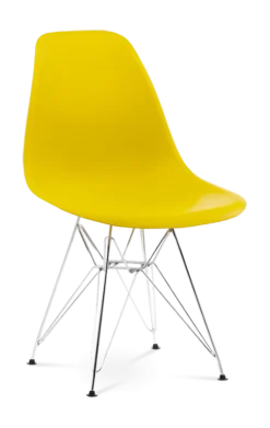 Eames Style DSR Chair - Mustard & Chrome Legs