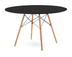 Eames Style 120cm Eiffel Dining Table - Black & Beech Legs