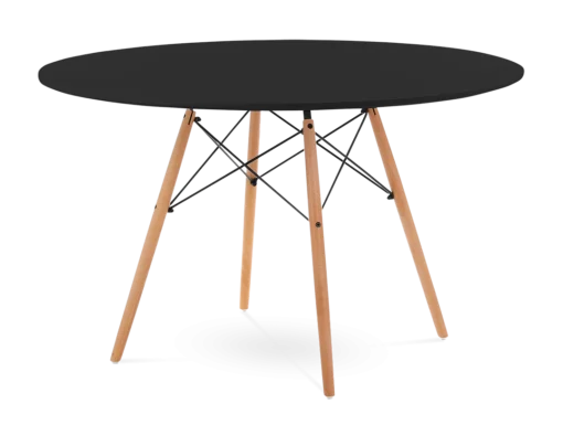 Eames Style 120cm Eiffel Dining Table - Black & Beech Legs