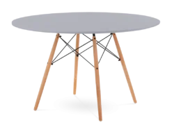 Eames Style 120cm Eiffel Dining Table - Mid Grey & Beech Legs