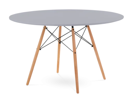 Eames Style 120cm Eiffel Dining Table - Mid Grey & Beech Legs