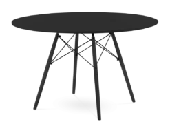 Eames Style 120cm Eiffel Dining Table - Black & Black Legs