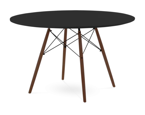 Eames Style 120cm Eiffel Dining Table - Black & Walnut Legs