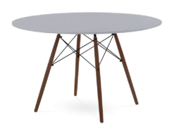 Eames Style 120cm Eiffel Dining Table - Mid Grey & Walnut Legs