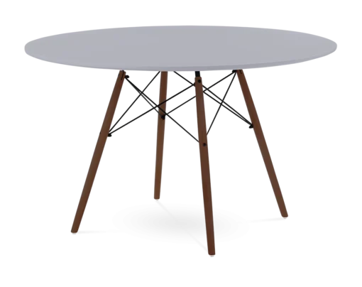 Eames Style 120cm Eiffel Dining Table - Mid Grey & Walnut Legs