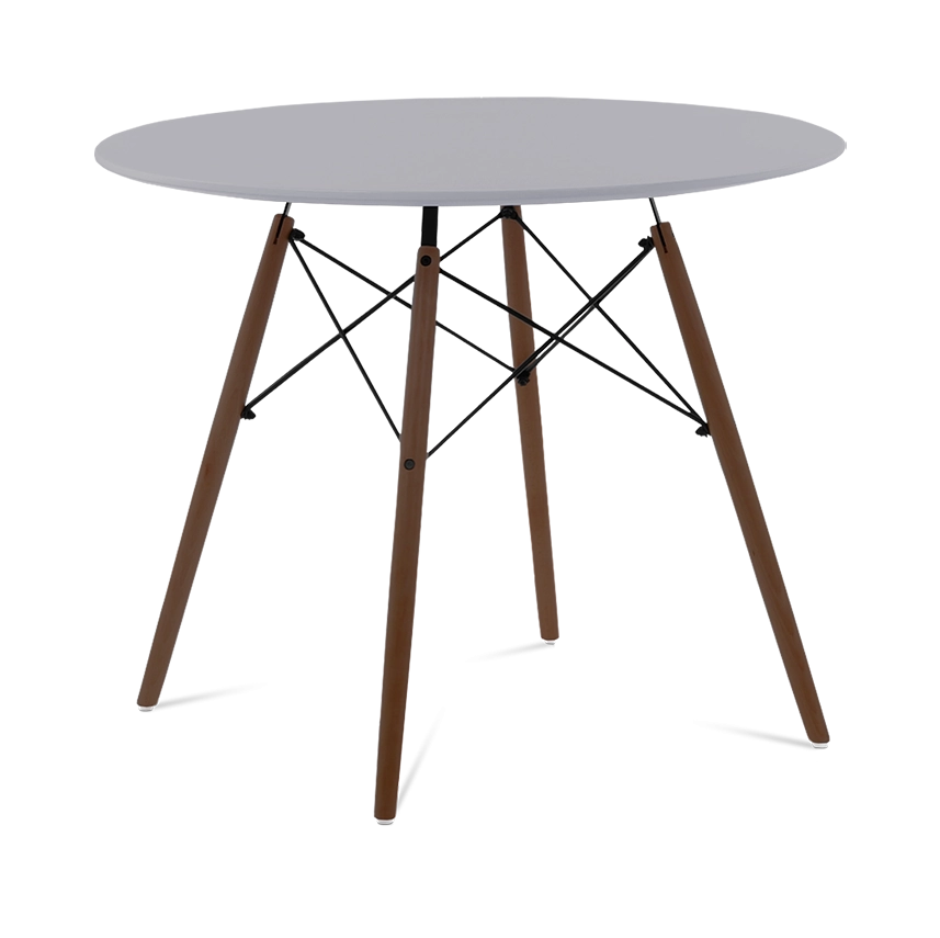 Eames Style 90cm Eiffel Dining Table - Mid Grey & Walnut Legs