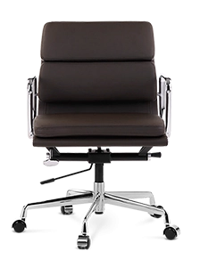 Eames Style EA217 Office Chair - Dark Brown Leather