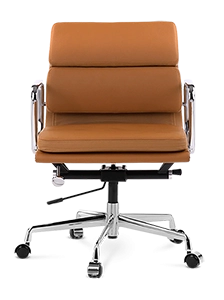 Eames Style EA217 Office Chair - Tan Brown Leather