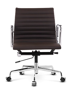 Eames Style EA117 Management Office Chair - Dark Brown Leather