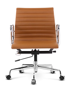 Eames Style EA117 Management Office Chair - Tan Brown Leather