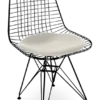 Eames Style DKR Wire Chair - White Cushion & Black Frame