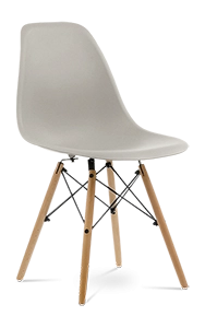 Eames Style DSW Chair - Beige & Beech Legs