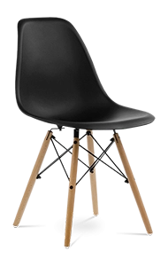 Eames Style DSW Chair - Black & Beech Legs